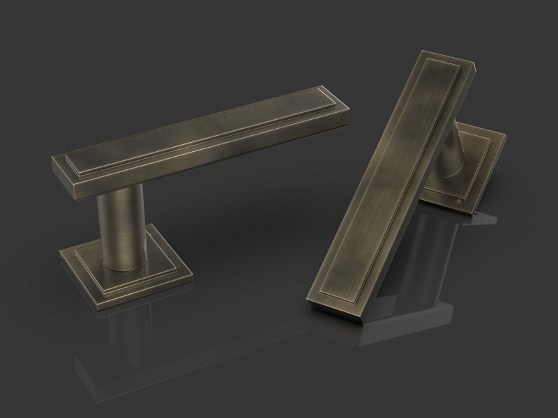 Дверная ручка на розетке Oliver Knights Anthony LH античная латунь