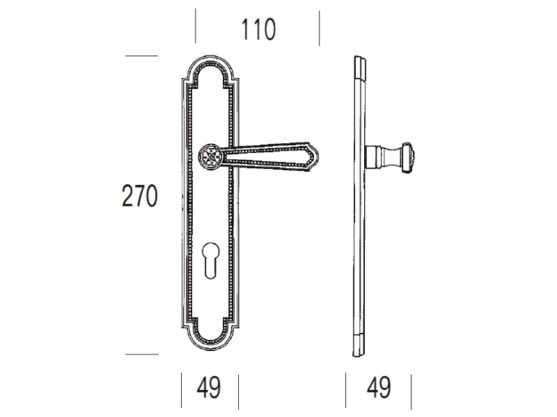 Дверная ручка на планке Salice Paolo HANNOVER 4351