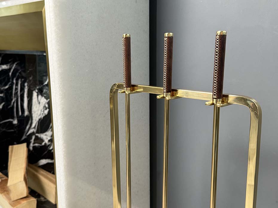 Каминный набор FURNITEK FG-05020 полированная латунь