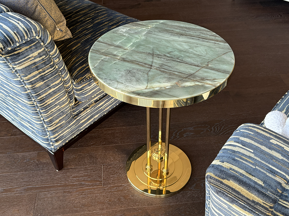 Столик кофейный Ar-Deco FG-054 круглый полированная латунь