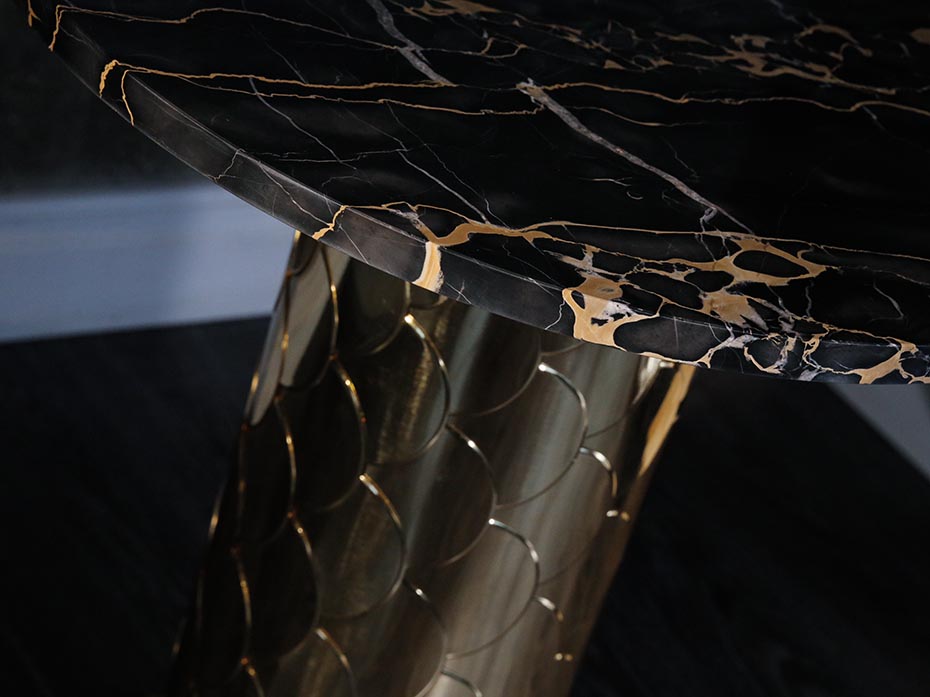 Стол кофейный Ar-Deco FG-064 круглый полированная латунь