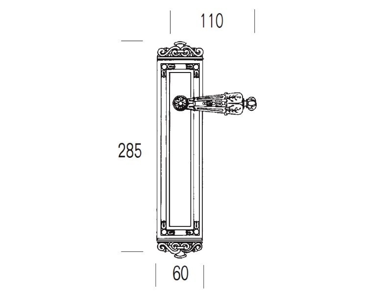 Дверная ручка на планке Salice Paolo NANCY 3016