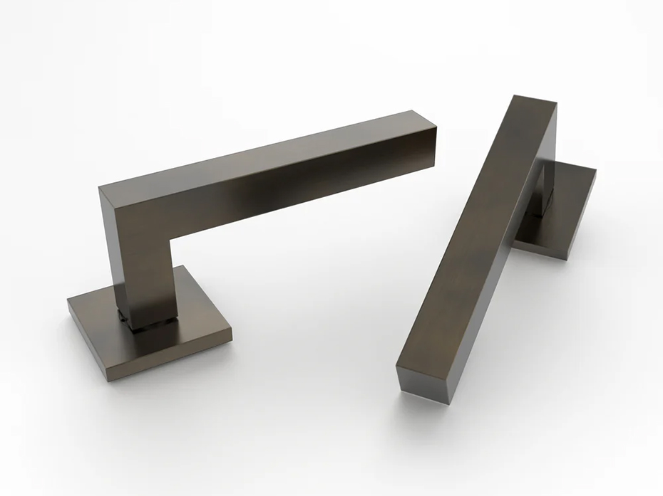 Дверная ручка на розетке Oliver Knights Benedict LH тёмная бронза