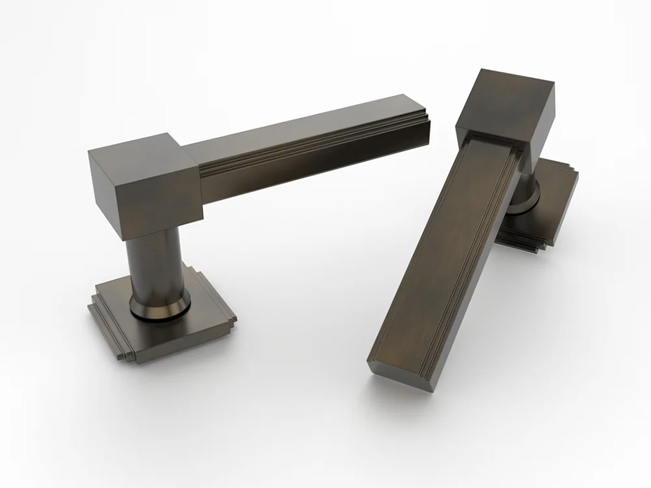 Дверная ручка на розетке Oliver Knights Peyton тёмная бронза