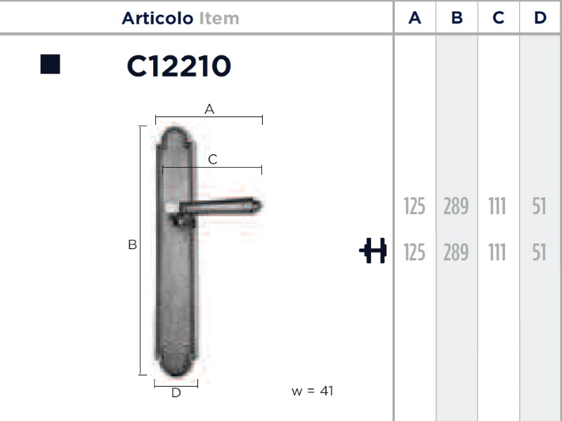 Дверная ручка на планке Enrico Cassina VIRGINIA C12210
