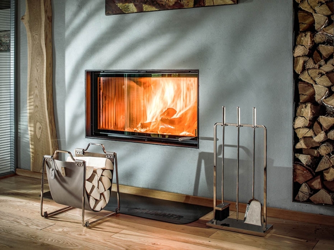 Каминный набор с дровницей FURNITEK FG-01120 полированный никель