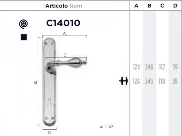Дверная ручка на планке Enrico Cassina CLEMENTINA C14010