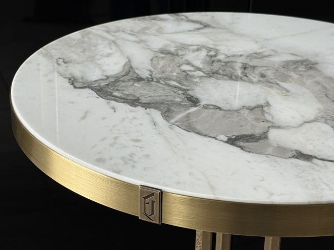 Стол кофейный FURNTEK Ar-Deco FG-206 круглый античная латунь