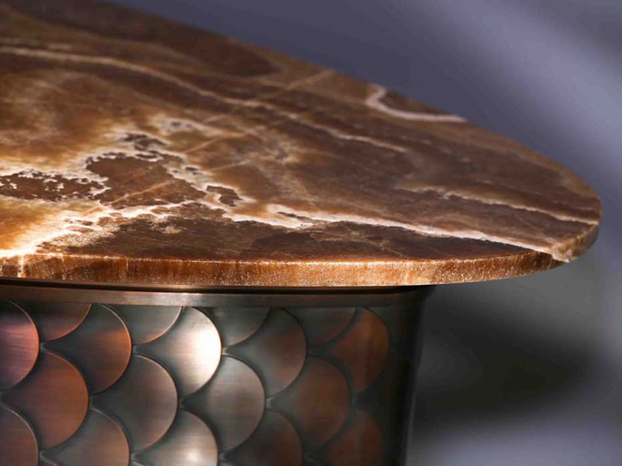 Консоль с ониксом Ar-Deco FG-200 античная медь из латуни