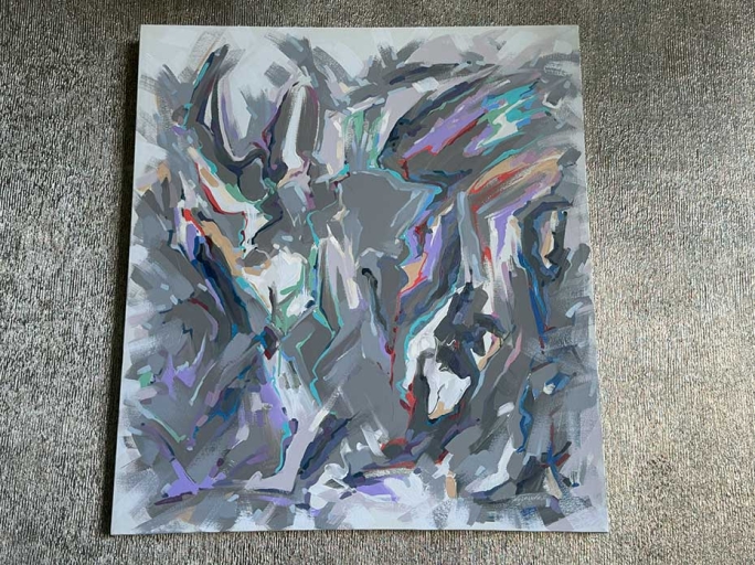 Картина на холсте маслом "Предновогодняя"