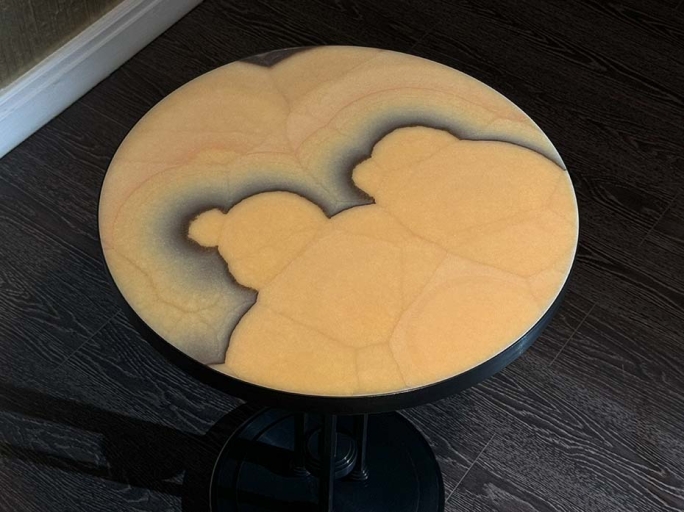 Стол кофейный Ar-Deco FG-072 круглый чернёная латунь