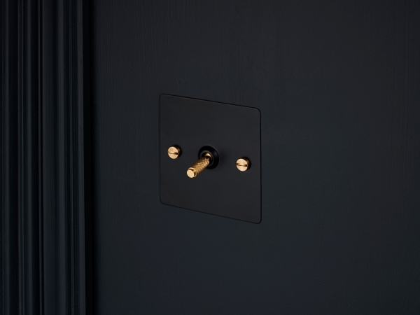 Выключатель тумблерный Buster & Punch одинарный UK-TO-CO-1G-BL-BR чернёная латунь