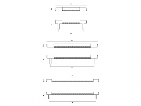 Ручка скоба мебельная Buster & Punch UK-PB-H-SM бронза