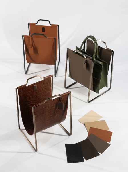 Подставки под сумки из латуни с натуральной кожей FURNITEK